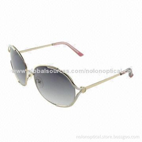 Fashionable Metal Sunglasses with Metal Trim for Women, Polarized Lens, OEM/ODM Orders Welcomed